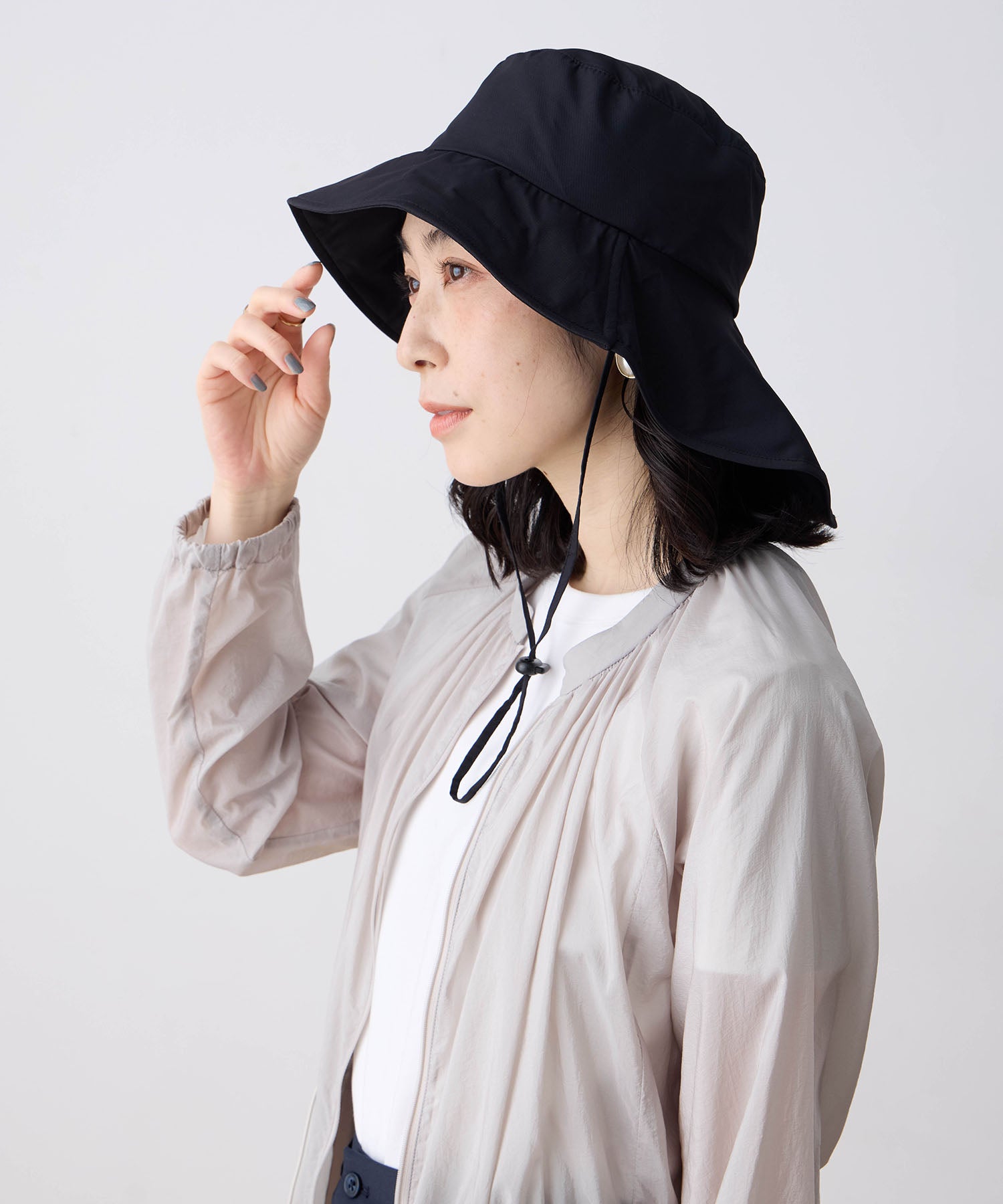 エーシーデザインバイアルファキュービック A/C DESIGN BY ALPHA CUBIC 【Wpc.】UVカット接触冷感コンパクトエアリーハット【超軽量55g 帽子 ハット つば部分 完全遮光100％＆完全UVカット100％生地 UPF50+ あご紐 （ベージュ） ベージュ