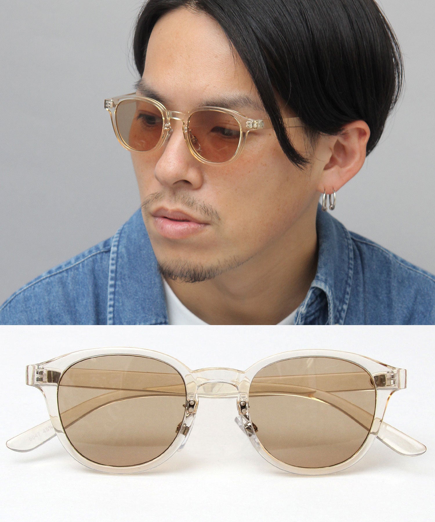 A.M.S.select 99% UV Cut Self Frame Wellington with Nose Pads / Sunglasses / Clear Frame