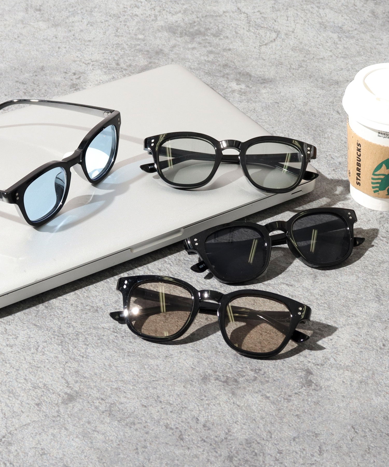 A.M.S.select Self Frame Wellington Sunglasses / Large Size / Studs / 99% UV Cut