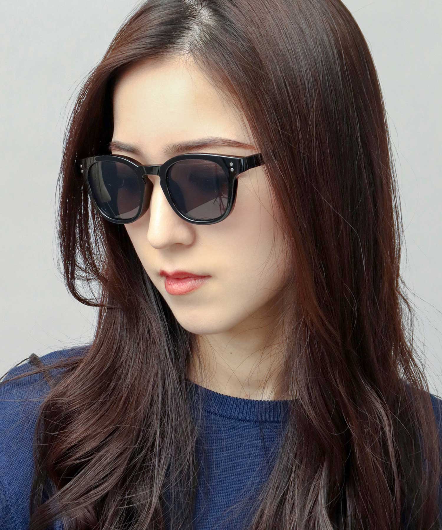 A.M.S.select Self Frame Wellington Sunglasses / Large Size / Studs / 99% UV Cut