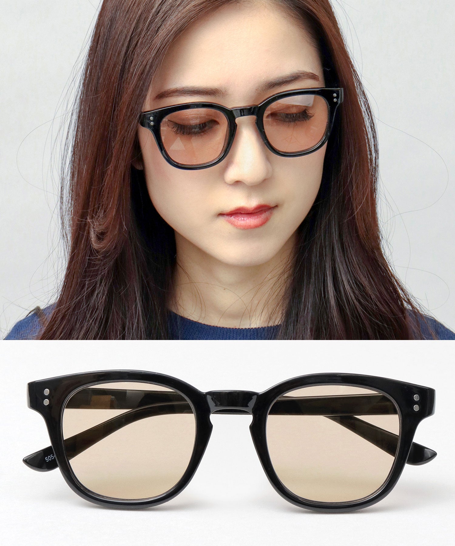A.M.S.select Self Frame Wellington Sunglasses / Large Size / Studs / 99% UV Cut