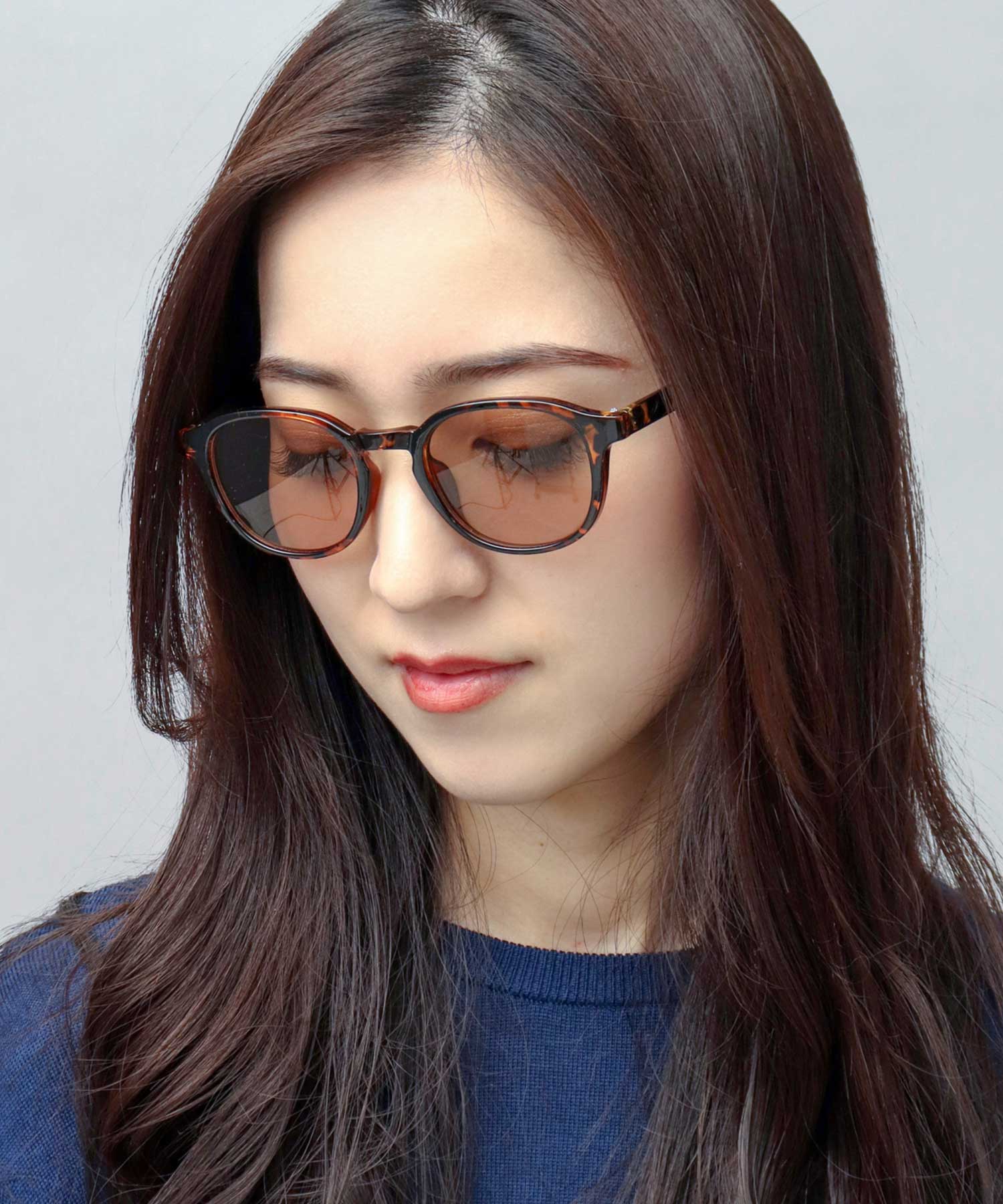 A.M.S.select Self Frame All-Rounder Shape Wellington Sunglasses Large Size 99% UV Cut
