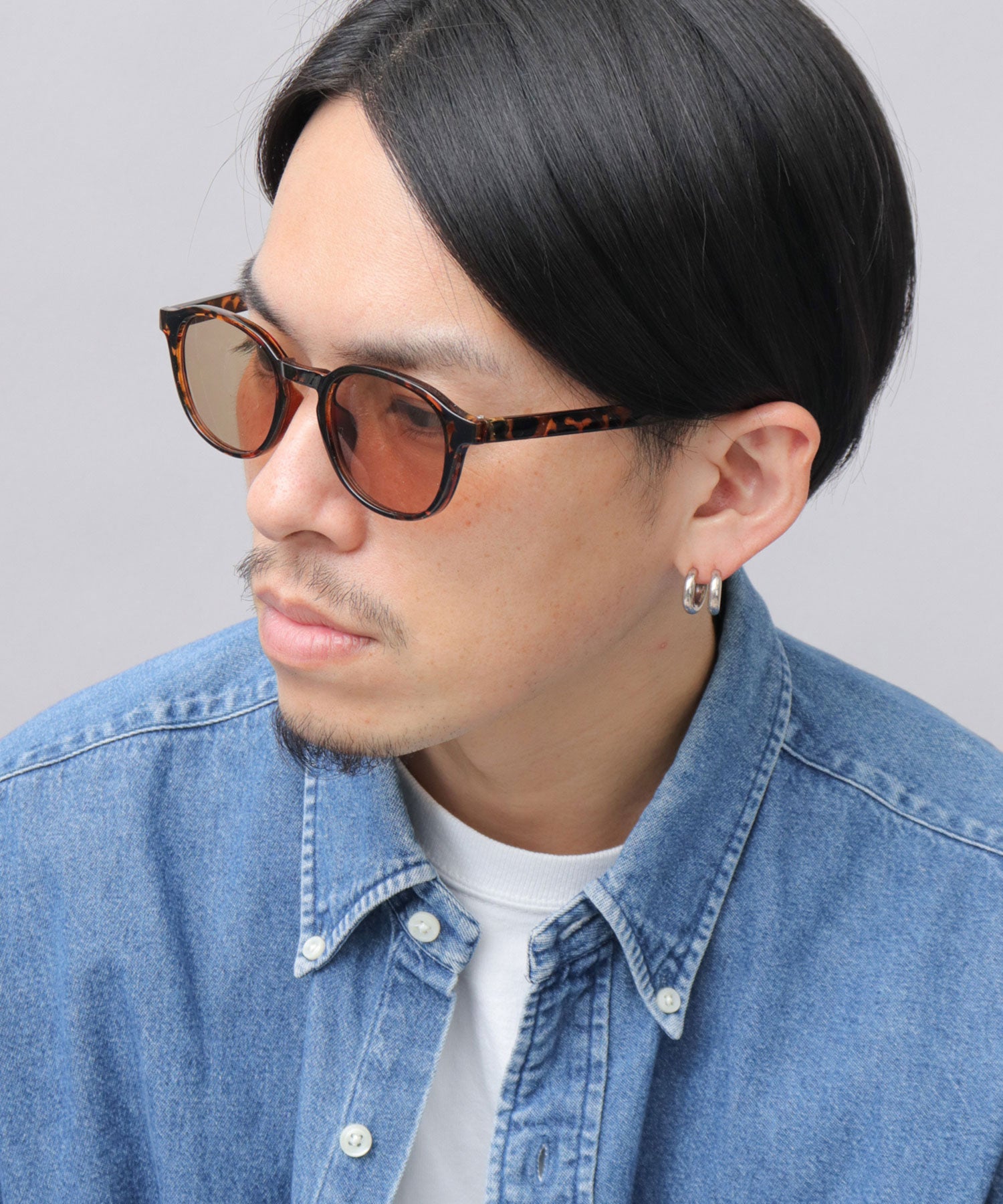 A.M.S.select Self Frame All-Rounder Shape Wellington Sunglasses Large Size 99% UV Cut