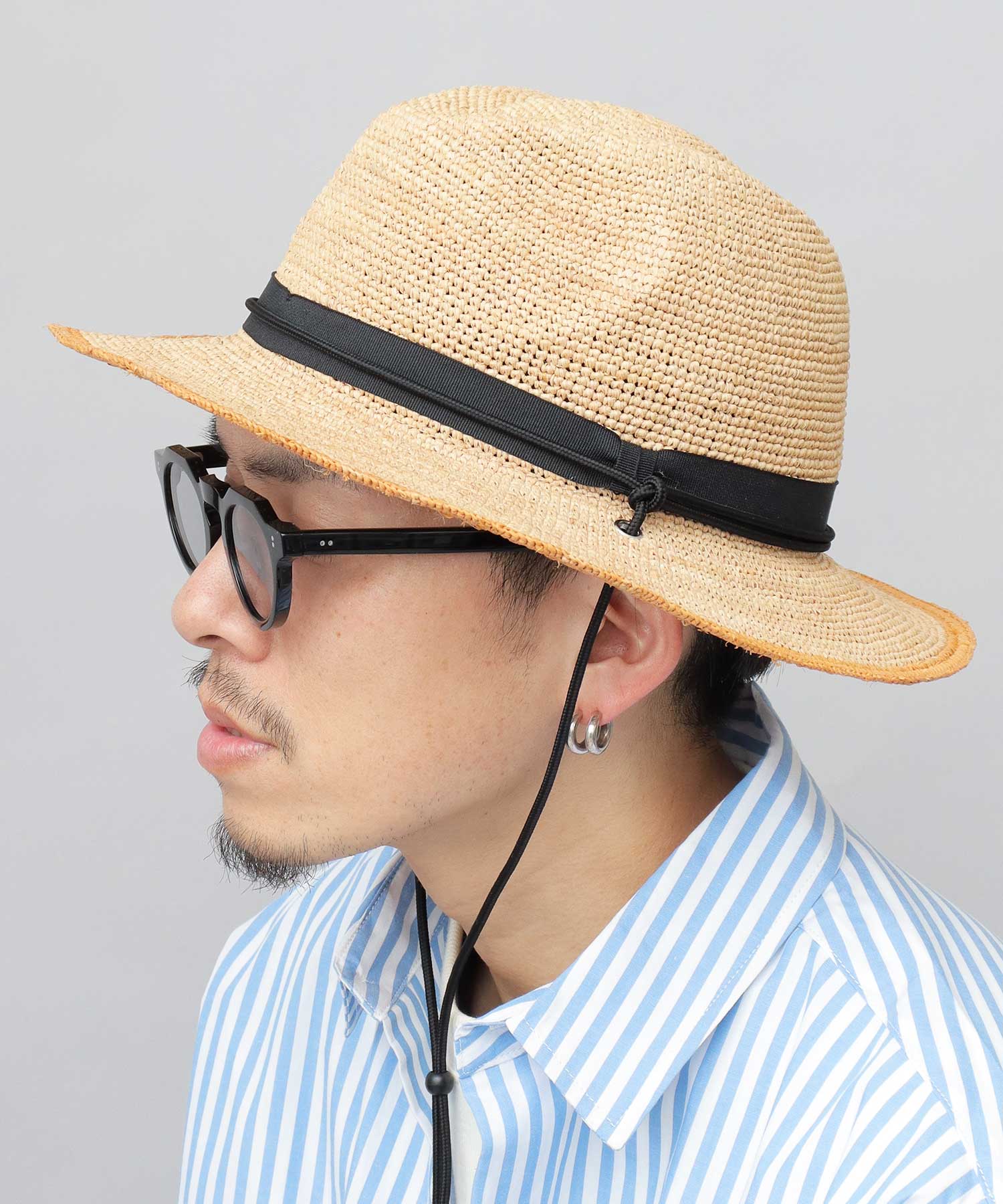 エーエムエスセレクト A.M.S.select ReqHatter レックハッター ペーパーハット 中折れハット 帽子 細編みハット 2トーン （ベージュ） ベージュ