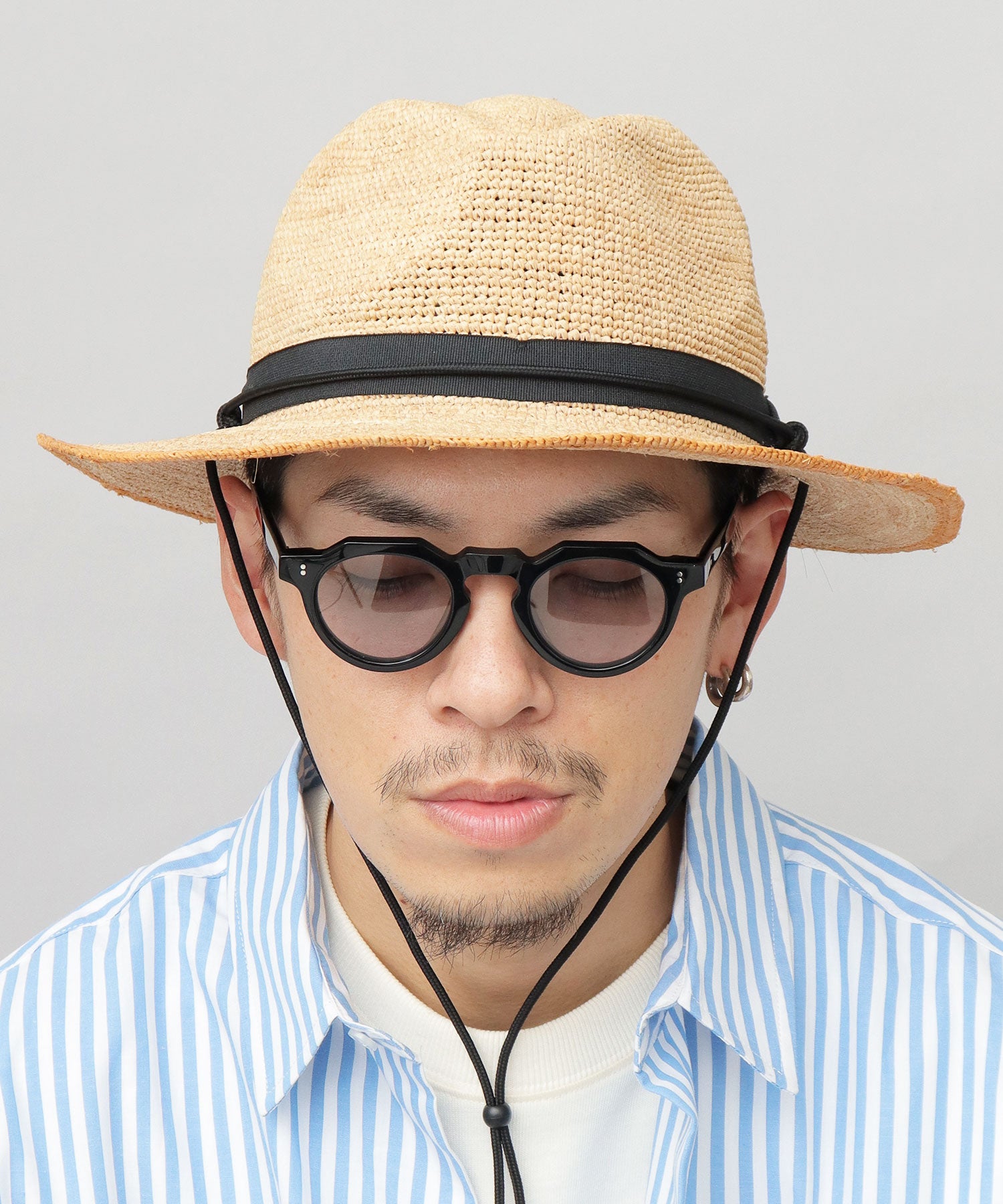 エーエムエスセレクト A.M.S.select ReqHatter レックハッター ペーパーハット 中折れハット 帽子 細編みハット 2トーン （ベージュ） ベージュ