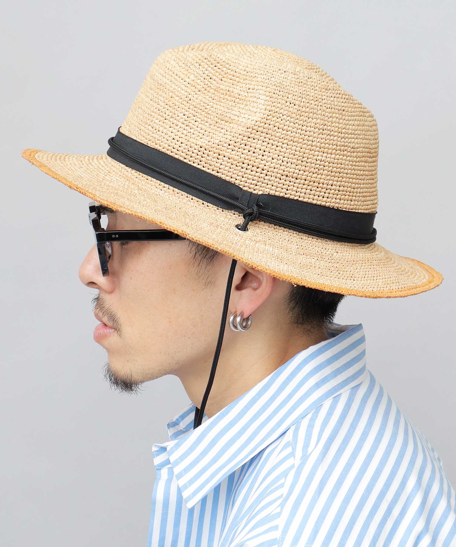 エーエムエスセレクト A.M.S.select ReqHatter レックハッター ペーパーハット 中折れハット 帽子 細編みハット 2トーン （ベージュ） ベージュ