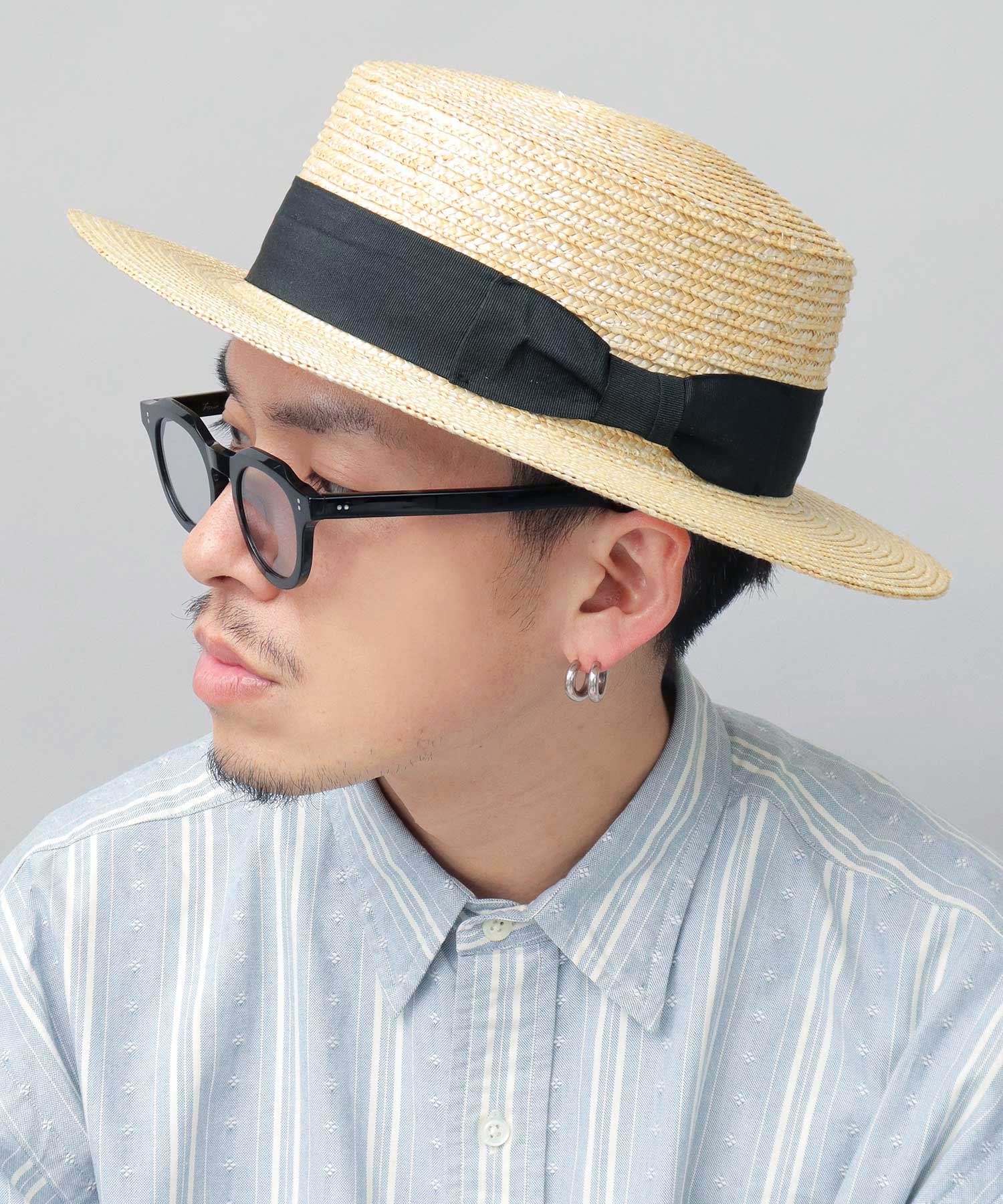 エーエムエスセレクト A.M.S.select ReqHatter レックハッター カンカン帽 麦わら帽子 ストローハット ロングブリム 夏 （ベージュ） ベージュ