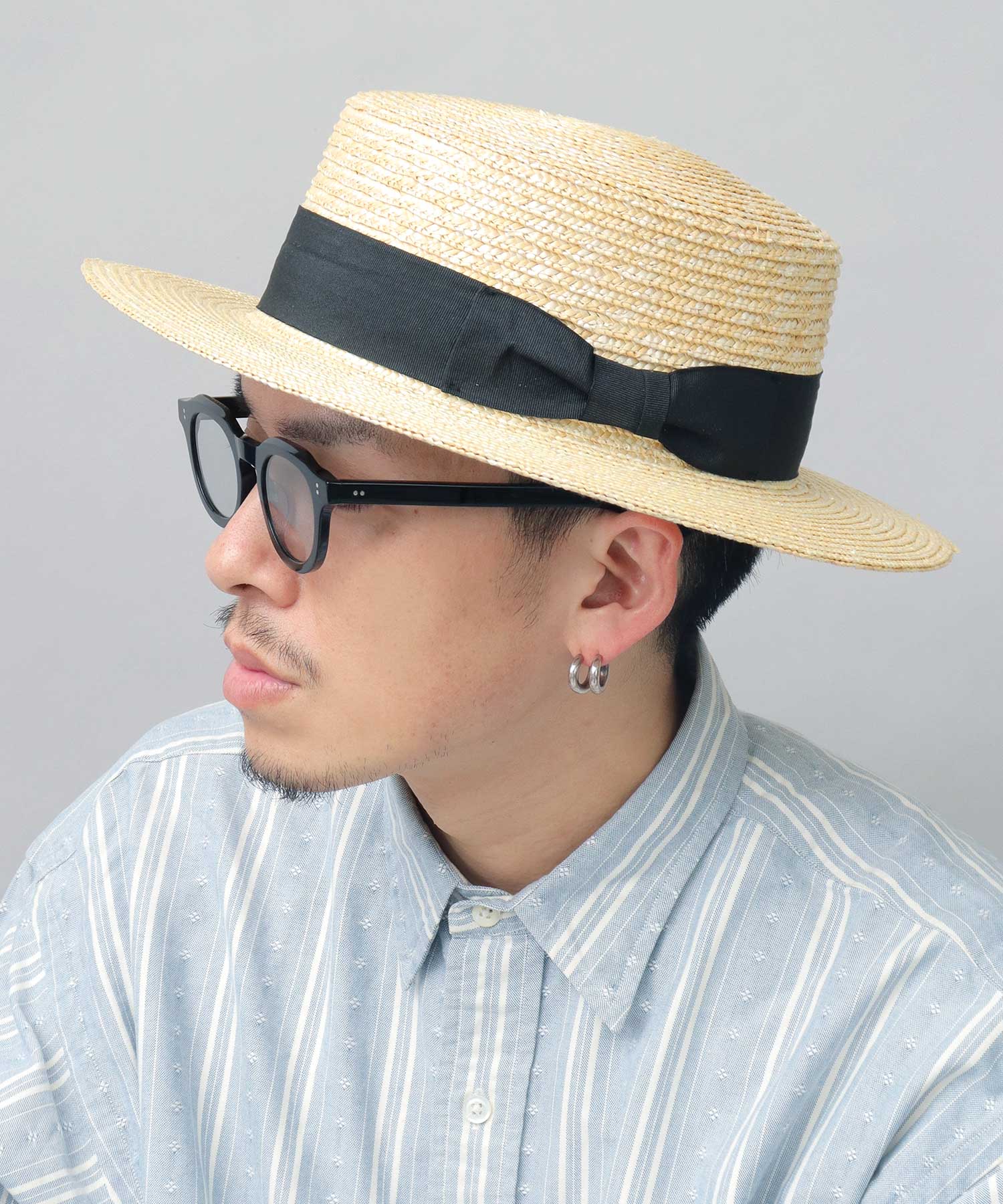 エーエムエスセレクト A.M.S.select ReqHatter レックハッター カンカン帽 麦わら帽子 ストローハット ロングブリム 夏 （ベージュ） ベージュ