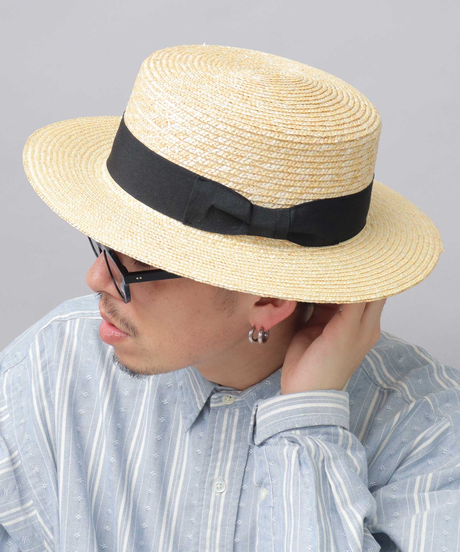 エーエムエスセレクト A.M.S.select ReqHatter レックハッター カンカン帽 麦わら帽子 ストローハット ロングブリム 夏 （ベージュ） ベージュ