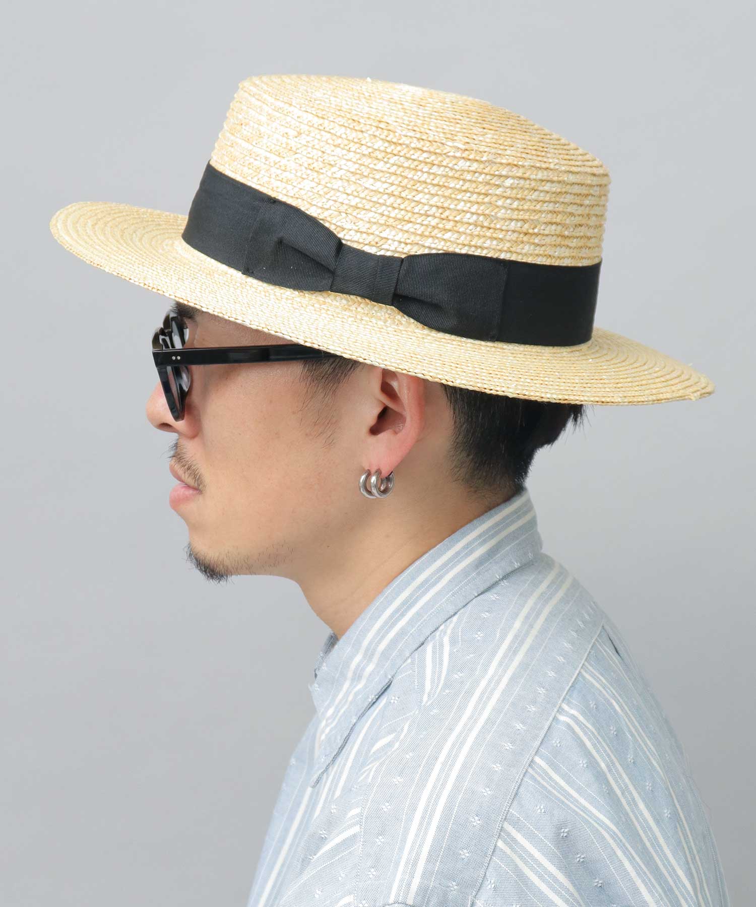 エーエムエスセレクト A.M.S.select ReqHatter レックハッター カンカン帽 麦わら帽子 ストローハット ロングブリム 夏 （ベージュ） ベージュ