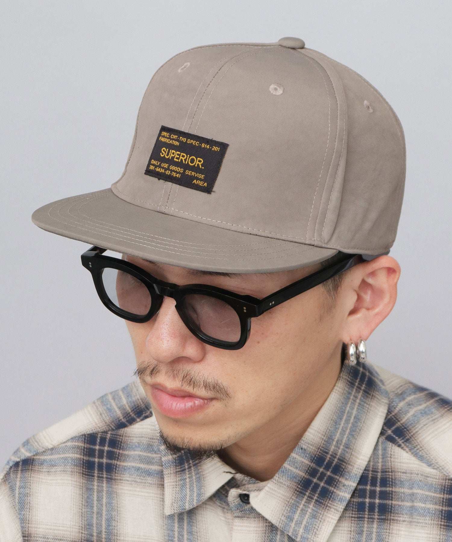 エーエムエスセレクト A.M.S.select 撥水 ムラ染風 ワッシャーナイロン 平つば ベースボールキャップ （ライトグレー） ライトグレー