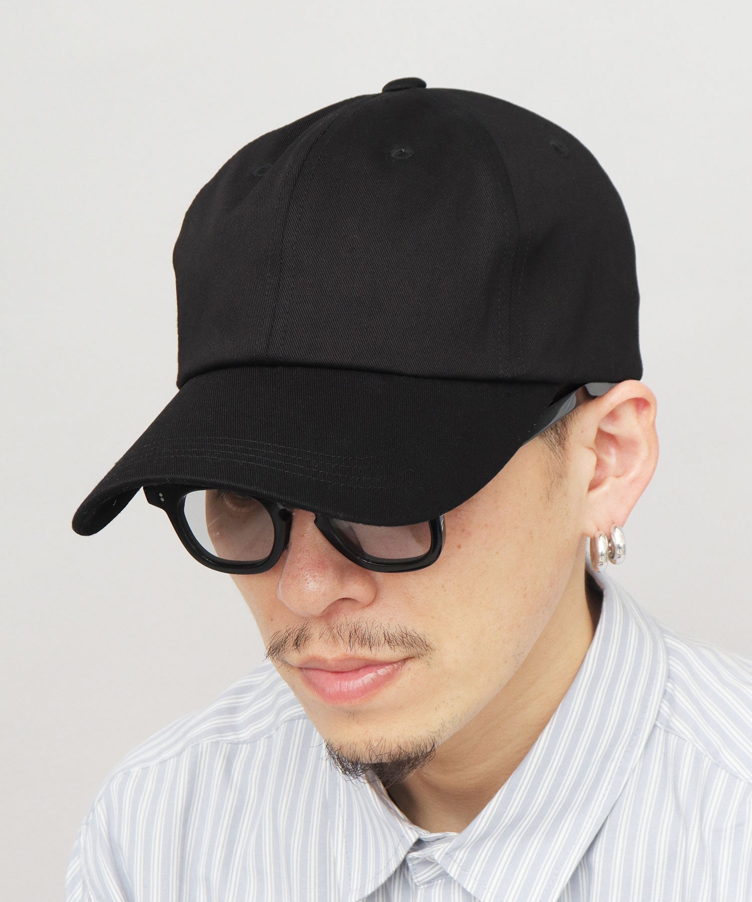 エーエムエスセレクト A.M.S.select ロングビル コットンキャップ つば長 深め （ブラック） ブラック