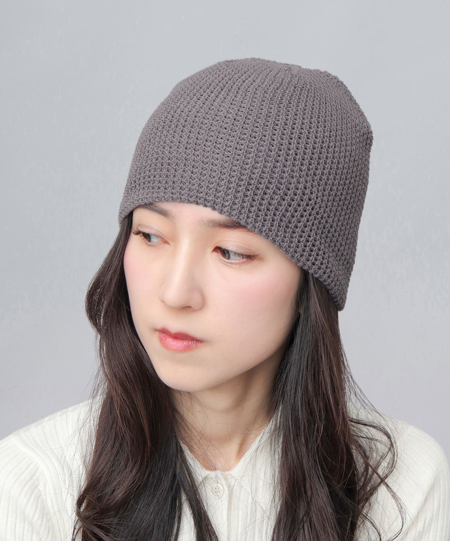 エーエムエスセレクト A.M.S.select ワッフル編み シングルワッチ ビーニー （チャコール） チャコール