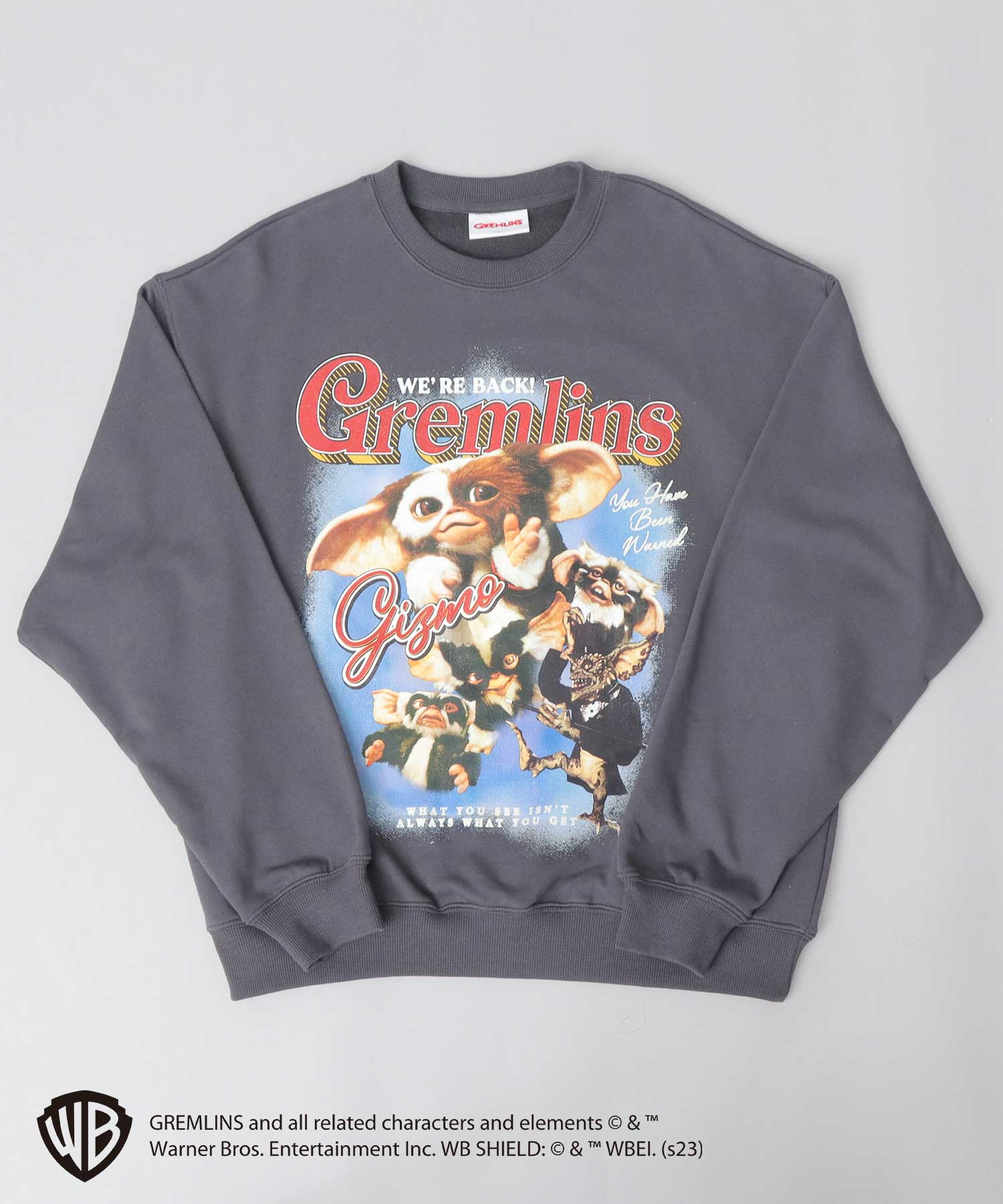 エーエムエスセレクト A.M.S.select GREMRINS グレムリン バンドTシャツ風 ギズモ 裏パイル スウェット トレーナー （スミクロ） スミクロ