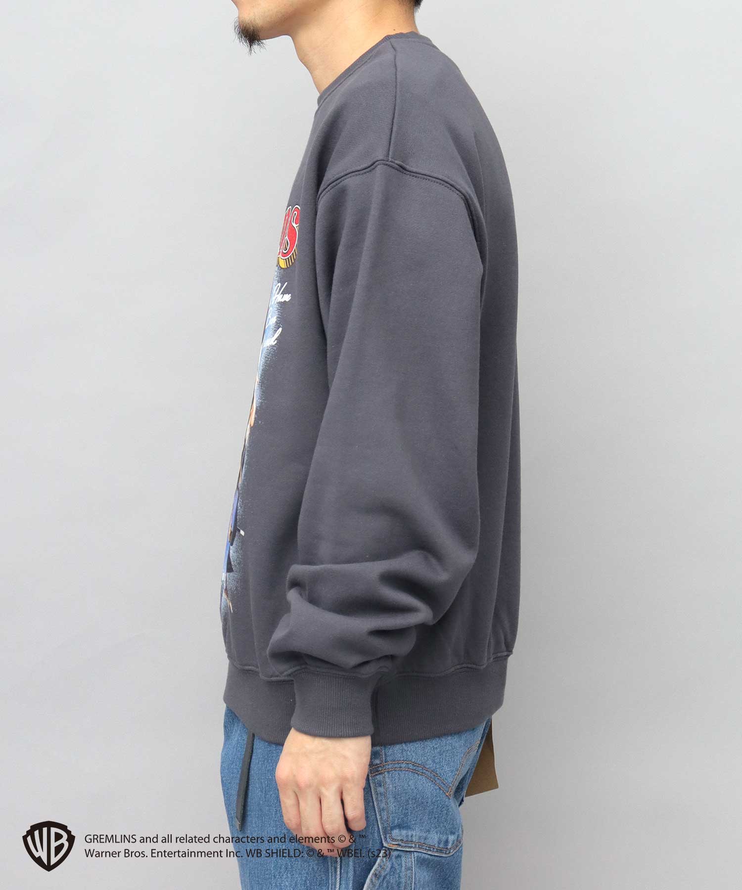エーエムエスセレクト A.M.S.select GREMRINS グレムリン バンドTシャツ風 ギズモ 裏パイル スウェット トレーナー （スミクロ） スミクロ