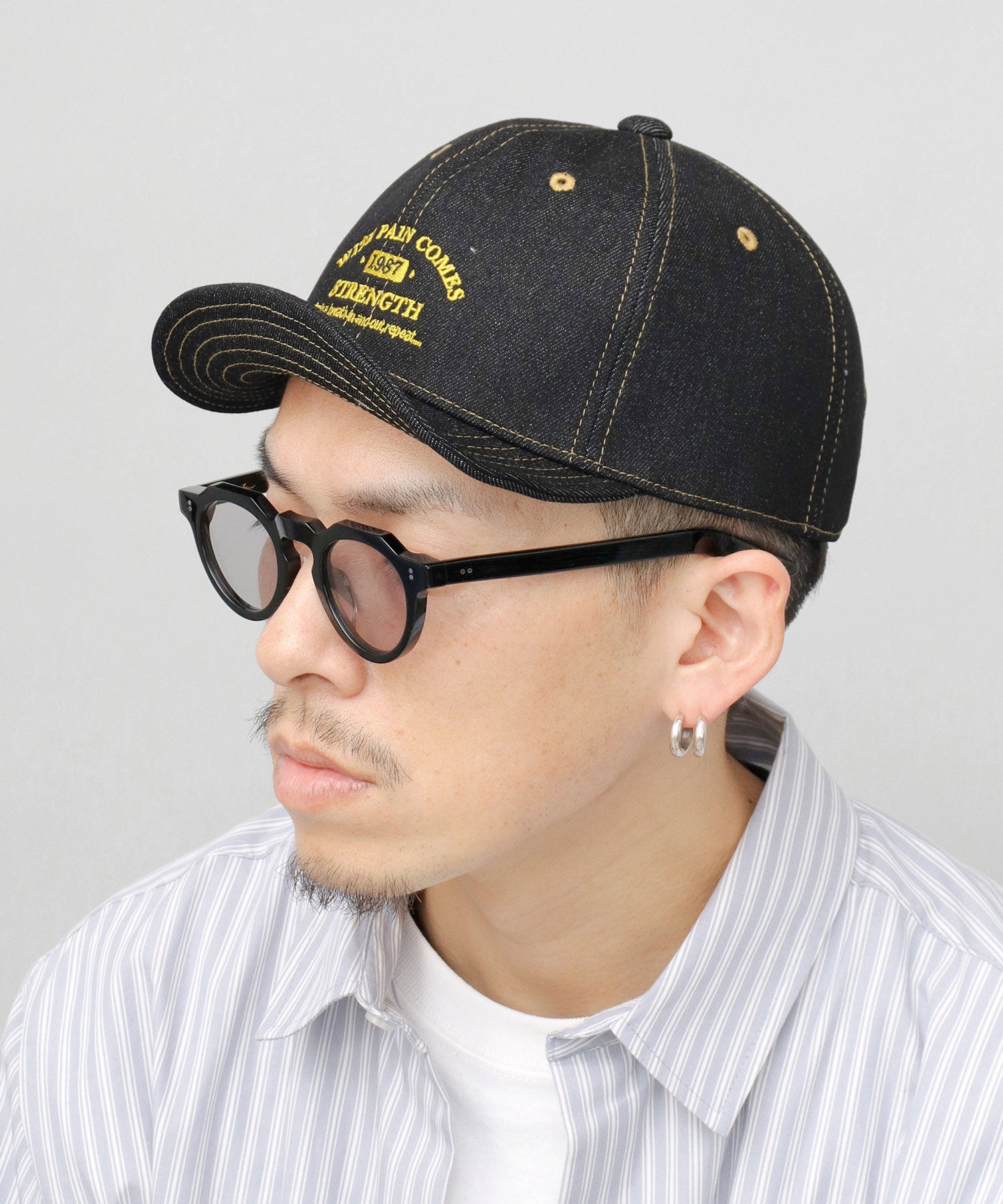 A.M.S.select Cap Men's Empire Cap Denim Short Brim Hat Plain
