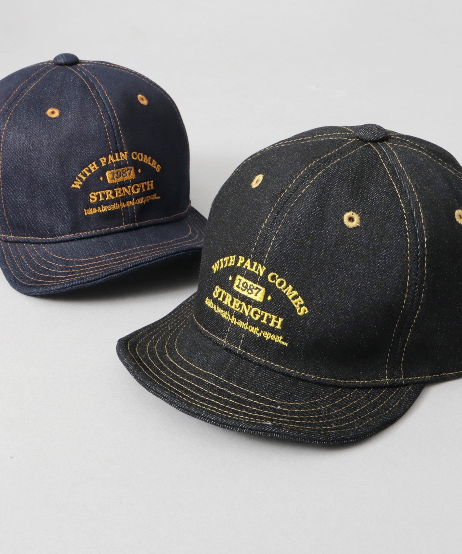 A.M.S.select Cap Men's Empire Cap Denim Short Brim Hat Plain