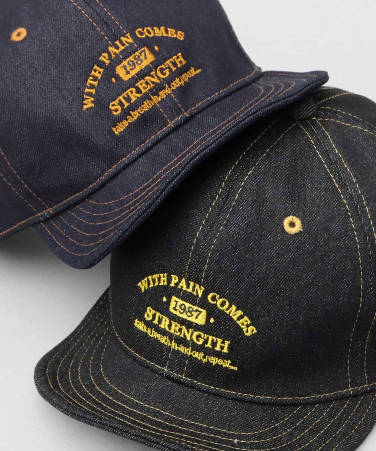 A.M.S.select Cap Men's Empire Cap Denim Short Brim Hat Plain