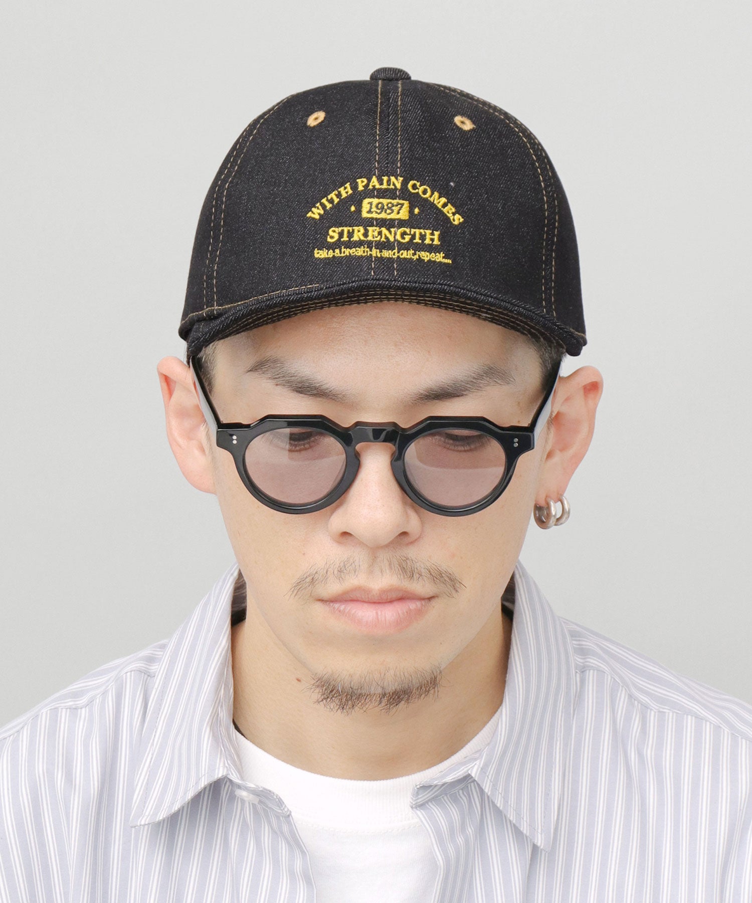 A.M.S.select Cap Men's Empire Cap Denim Short Brim Hat Plain