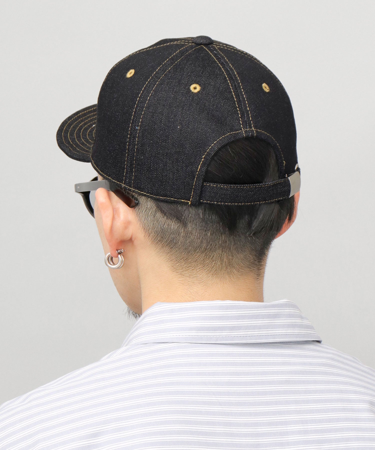 A.M.S.select Cap Men's Empire Cap Denim Short Brim Hat Plain
