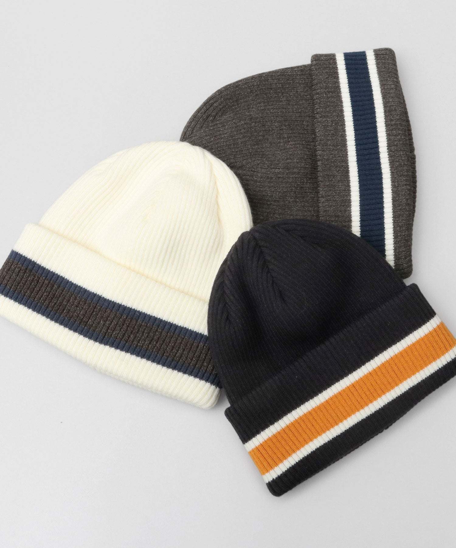 エーエムエスセレクト A.M.S.select カレッジカラー ライン ニット帽 ニットキャップ ニットワッチ 帽子 秋 冬