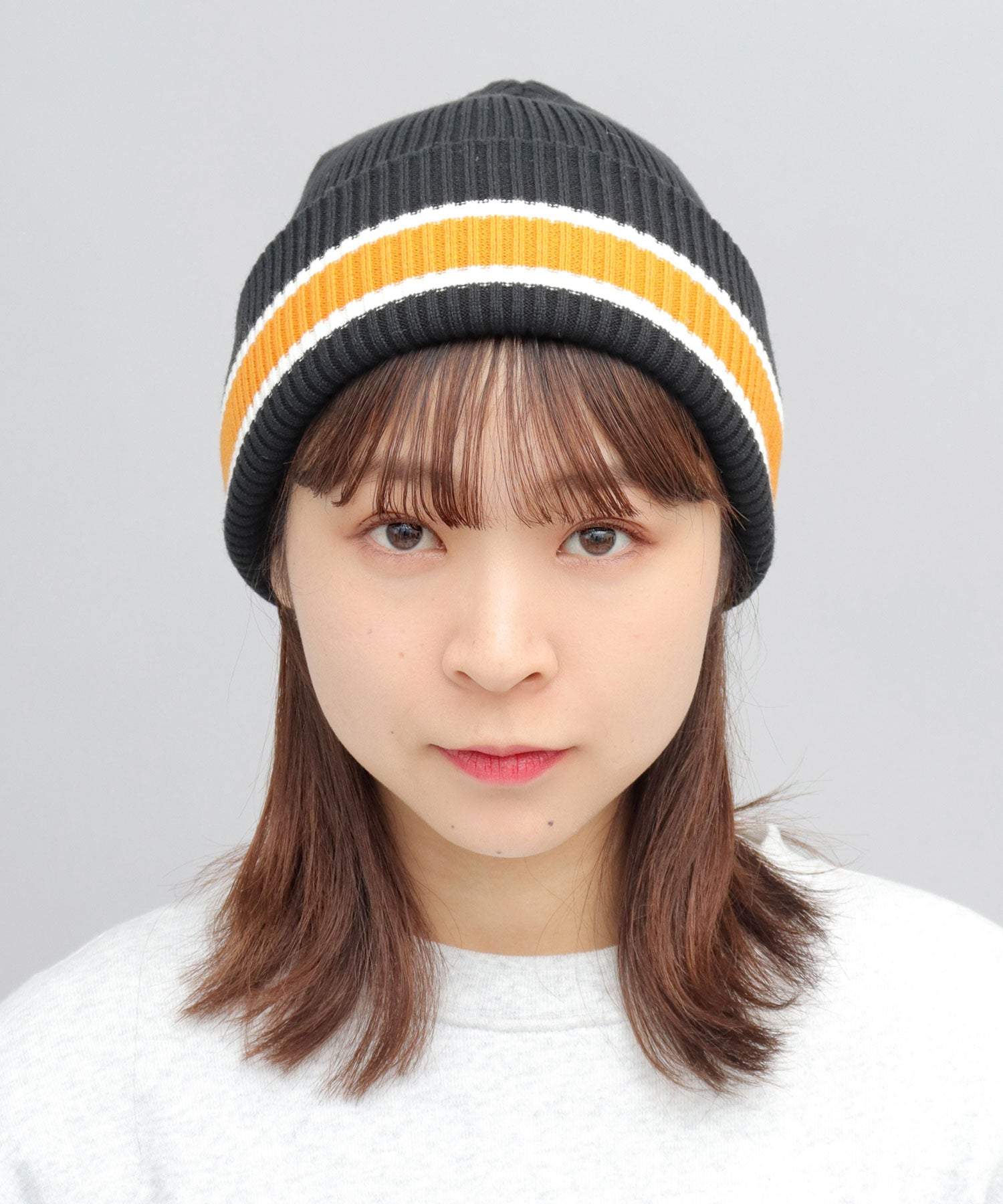 エーエムエスセレクト A.M.S.select カレッジカラー ライン ニット帽 ニットキャップ ニットワッチ 帽子 秋 冬