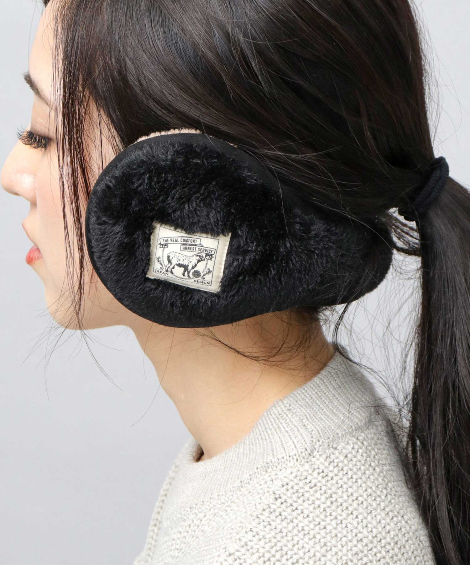 A.M.S.select fluffy boa earmuffs ear warmers cold protection commuting school
