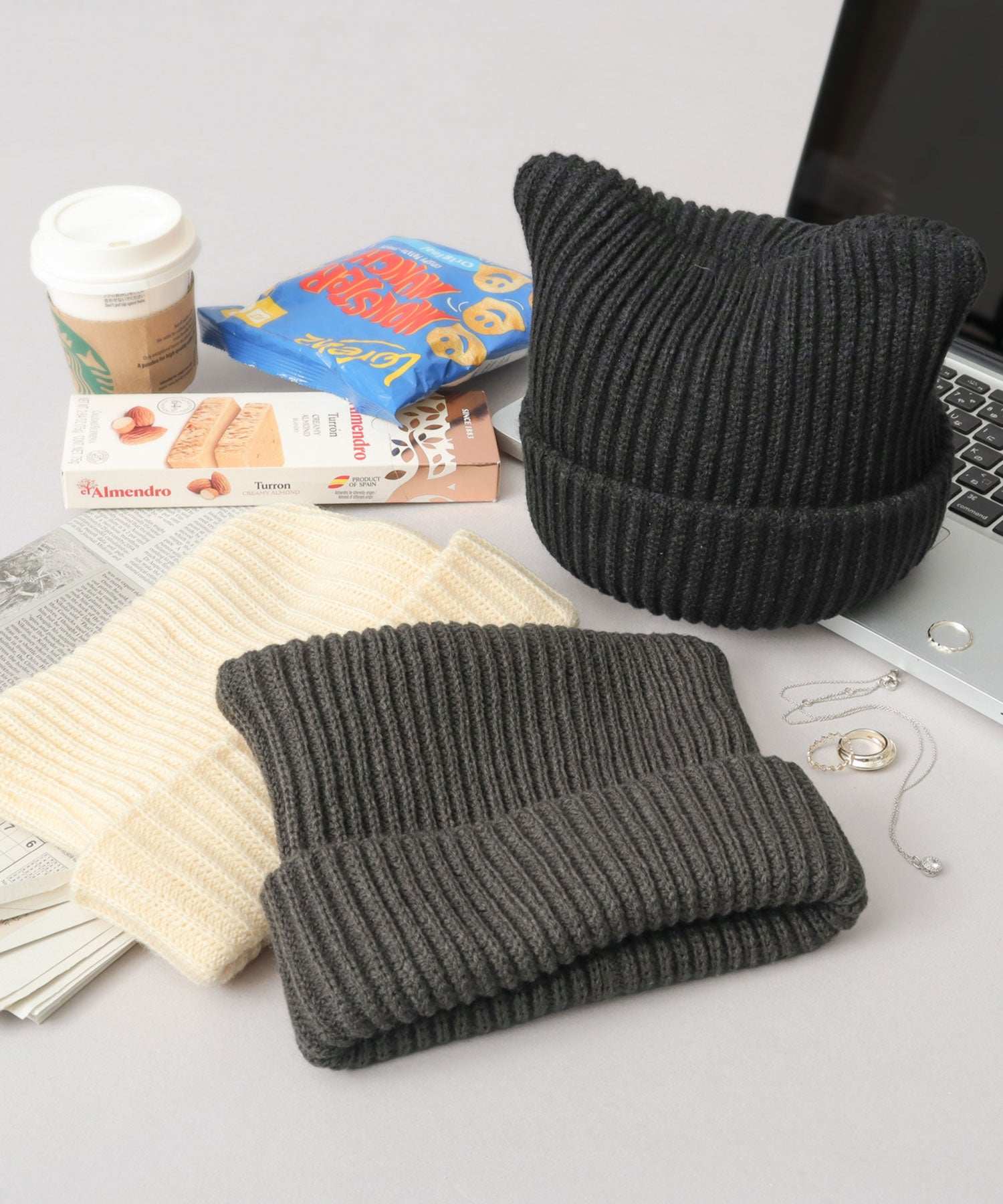 A.M.S.select A.M.S.select Knit Hat Cat Ears Knit Cap