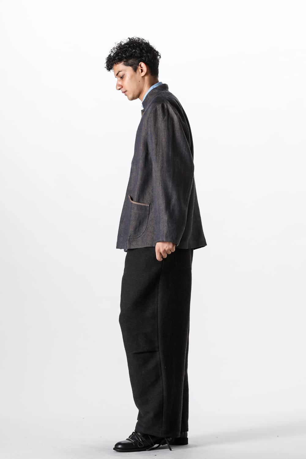 アヴィヴァ ジフェイ シュエ Aviva Jifei Xue Wool Linen Satin Parachute Pants （Black） Black