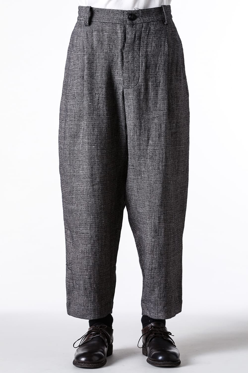 ア テンタティブ アトリエ A TENTATIVE ATELIER Ginsberg：Pleat Tailored Pants （Black Beige） Black Beige