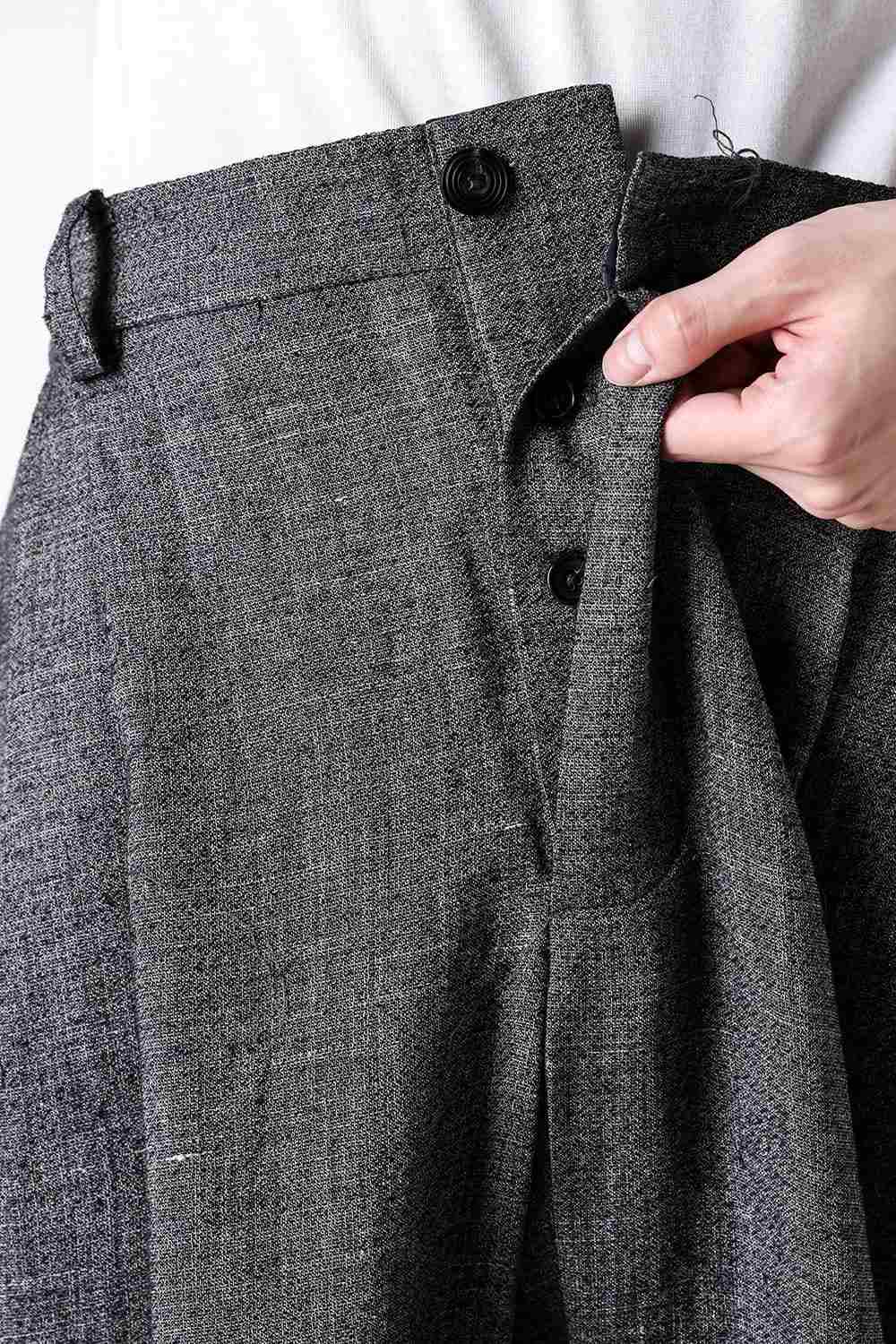 ア テンタティブ アトリエ A TENTATIVE ATELIER Ginsberg：Pleat Tailored Pants （Black Beige） Black Beige