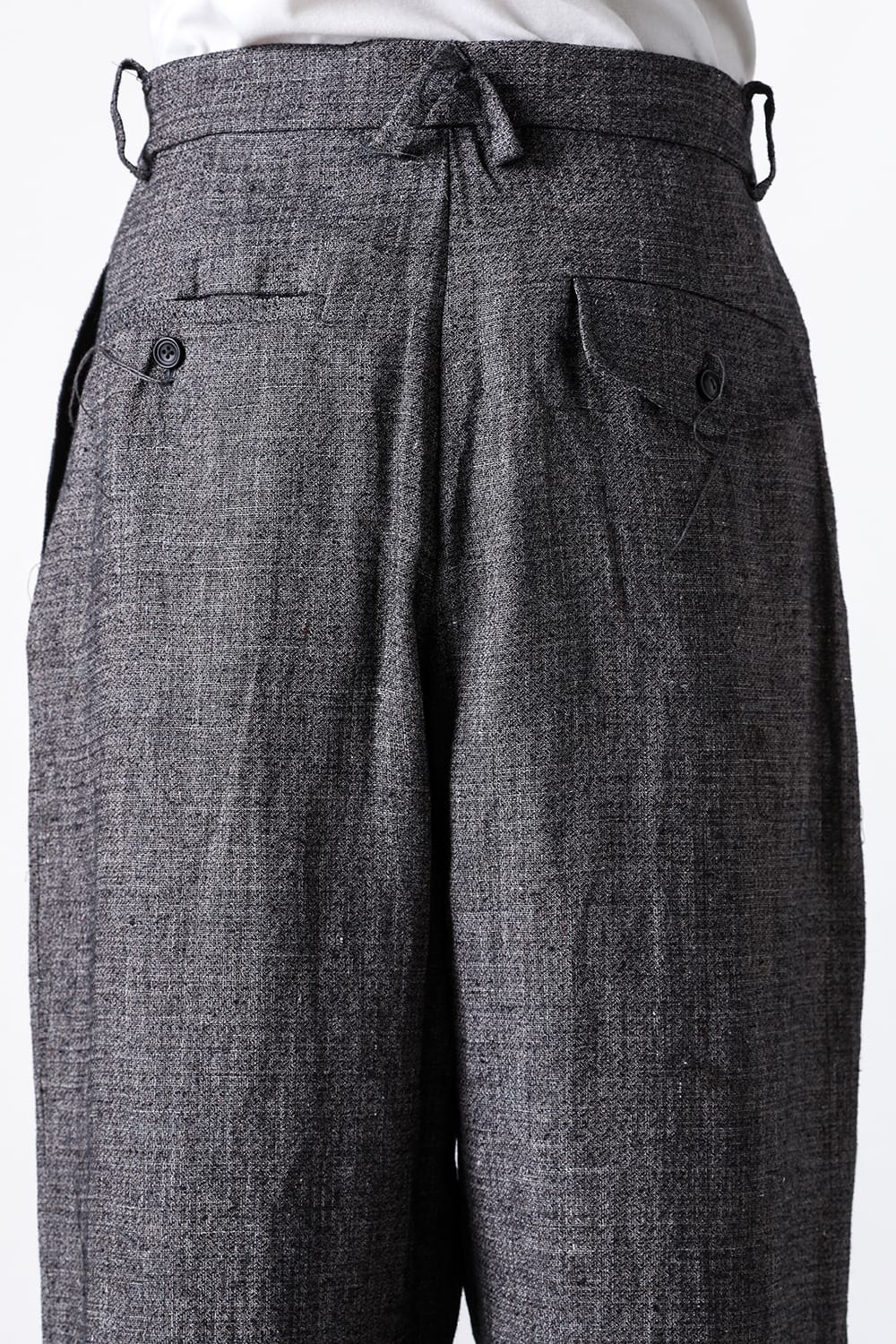 ア テンタティブ アトリエ A TENTATIVE ATELIER Ginsberg：Pleat Tailored Pants （Black Beige） Black Beige