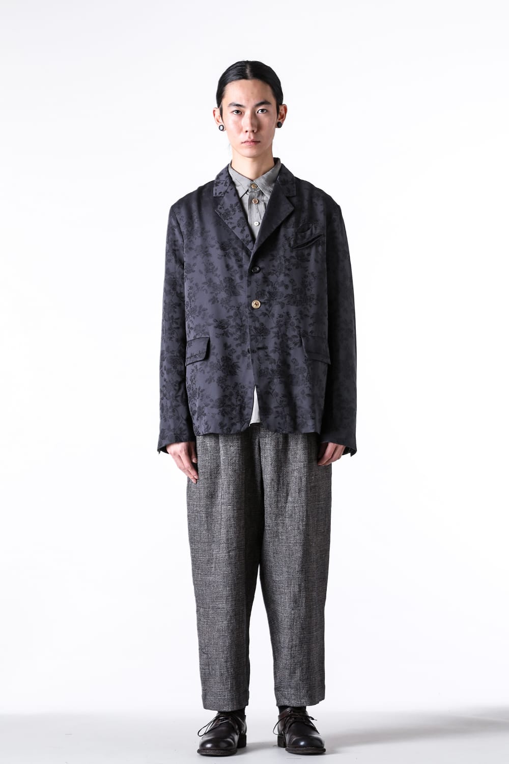 ア テンタティブ アトリエ A TENTATIVE ATELIER Ginsberg：Pleat Tailored Pants （Black Beige） Black Beige