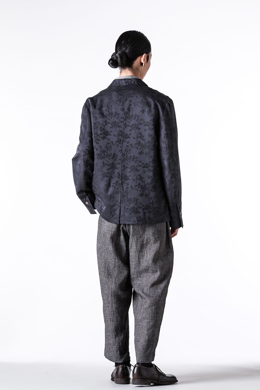 ア テンタティブ アトリエ A TENTATIVE ATELIER Ginsberg：Pleat Tailored Pants （Black Beige） Black Beige
