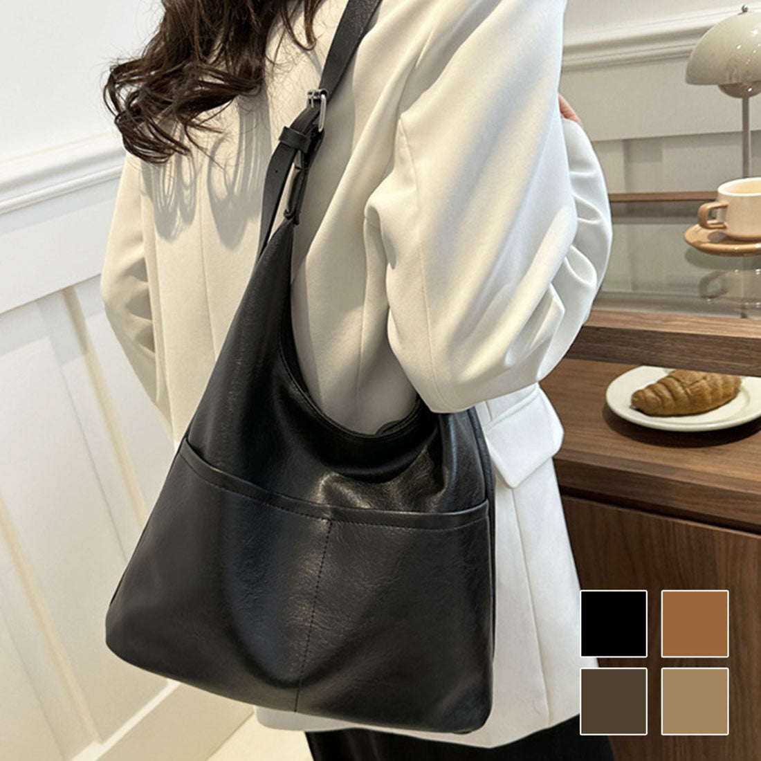 アミュレット Amulet ショルダートートバッグ レディース 軽量 大容量 2way A4収納 通勤 通学 マザーズバッグ シンプル おしゃれ カジュアル 人気 バッグ （ダークブラウン） ダークブラウン