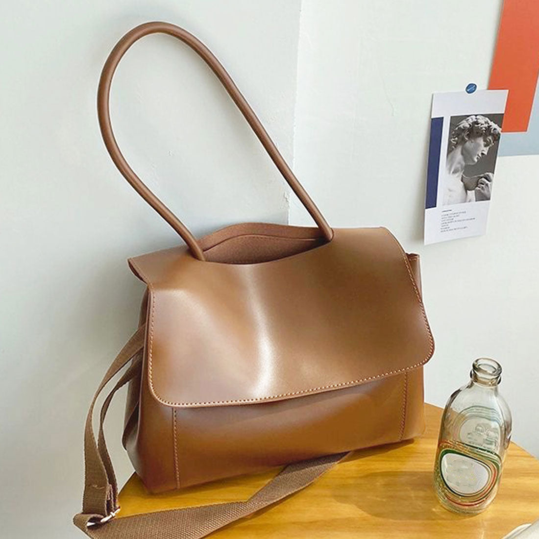 アミュレット Amulet 2wayショルダーバッグ 春 夏 秋 冬 韓国ファッション 10代 20代 30代 レディース 黒 シンプル 鞄 バック 通勤 通学 大容量 肩掛け
