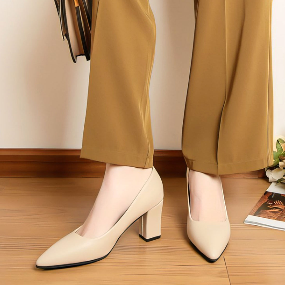 Amulet Simple Heel Pumps for Women, 7cm Heel, Pointed Toe, Simple, Elegant, For Commuting