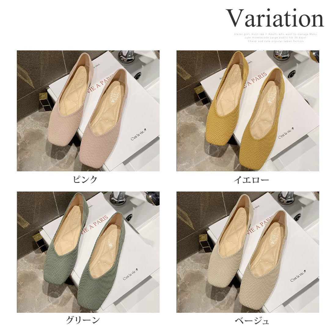 Amulet Square Flat Pumps Women's Shoes Teens 20s 30s Korean Fashion Korean Office Casual Large Sizes Soft Low Heels