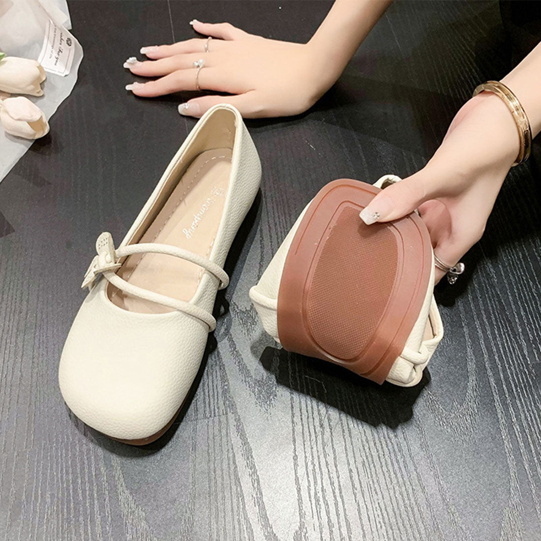 アミュレット Amulet シンプルフラットヒール 春 夏 秋 冬 韓国ファッション 10代 20代 30代 レディース シンプル おしゃれ 可愛い 楽チン シューズ 靴 花