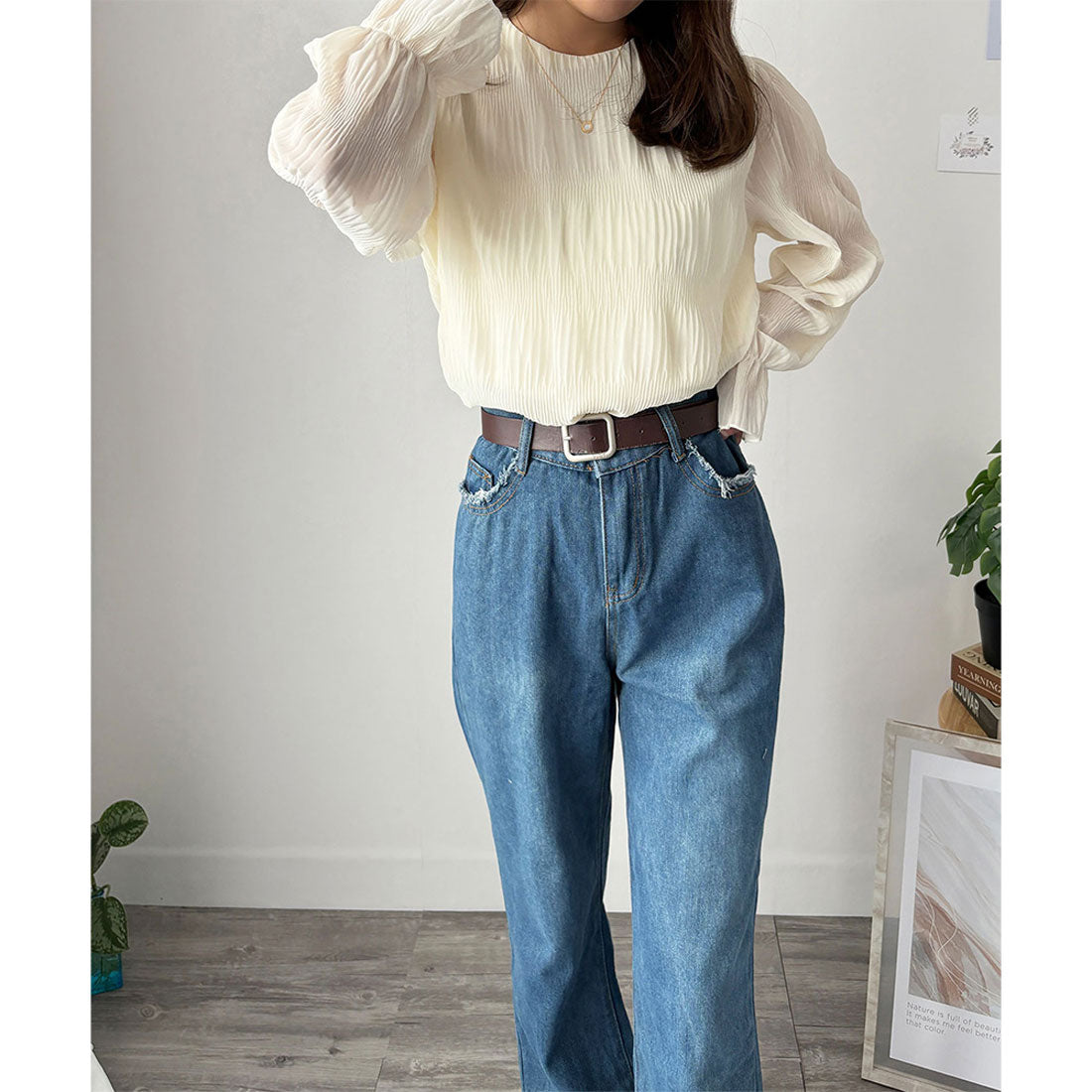 アミュレット Amulet ラウンドネックシアーシフォンブラウス レディース ブラウス 長袖 シアー 上品 おしゃれ カジュアル 春夏 トレンド 人気 トップス 定番 おすすめ （ホワイト） ホワイト