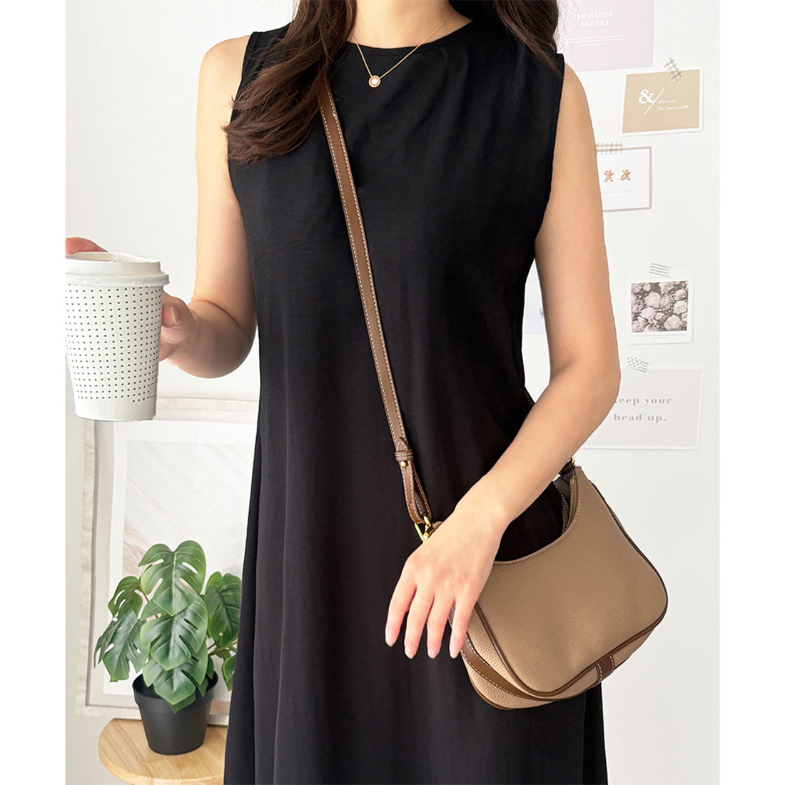アミュレット Amulet バックデザインノースリーブワンピース 重ね着 夏服 ワンピース ロング丈 一枚コーデ 韓国 ファッション レディース 春夏 体型カバー デート 無地 （アイボリー） アイボリー