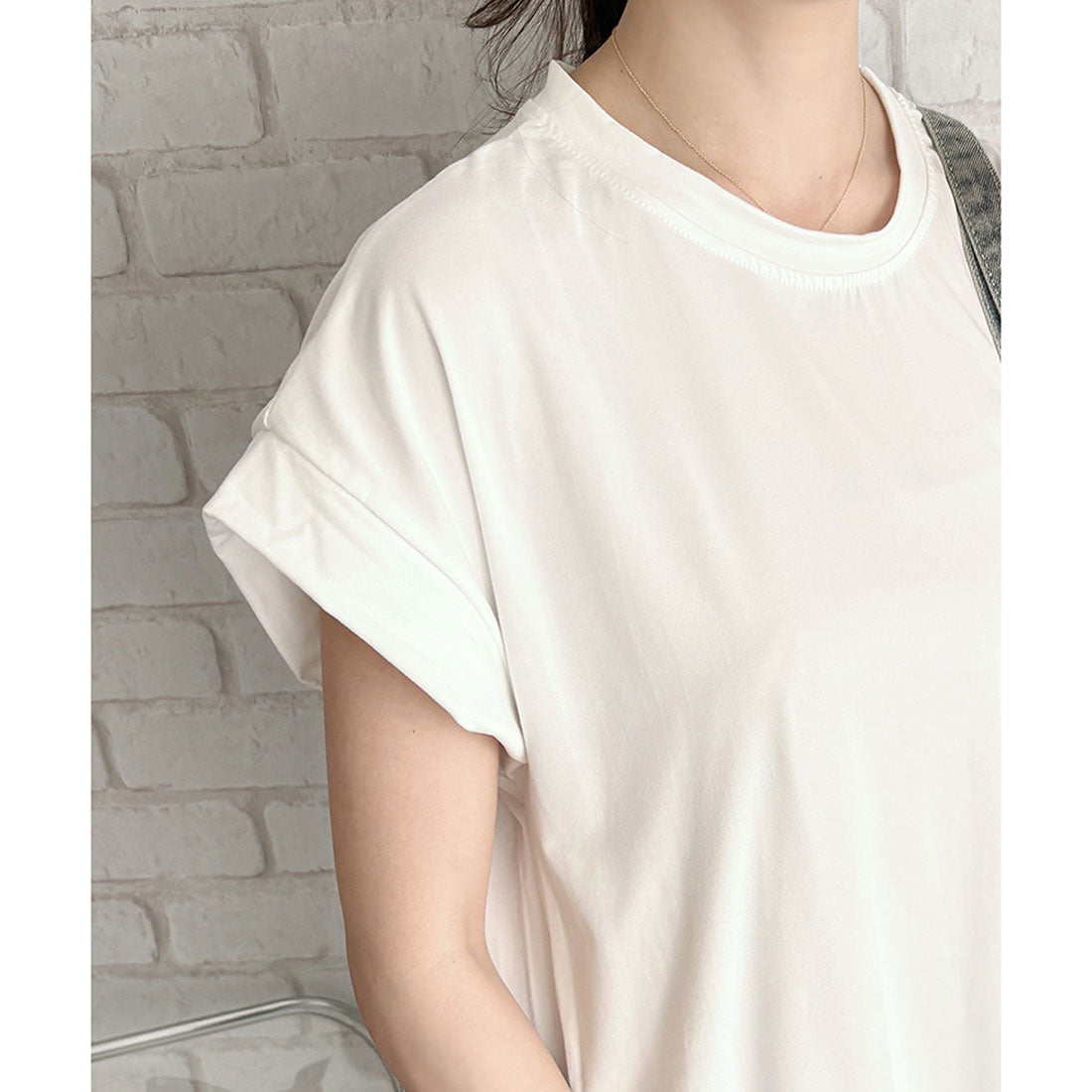 アミュレット Amulet 半袖ロングTシャツワンピース 夏トップス 半袖 デイリー ラフ マキシ シャツ 着回し オフィス カジュアル シンプル 体型カバー 軽やか スリット （ホワイト） ホワイト