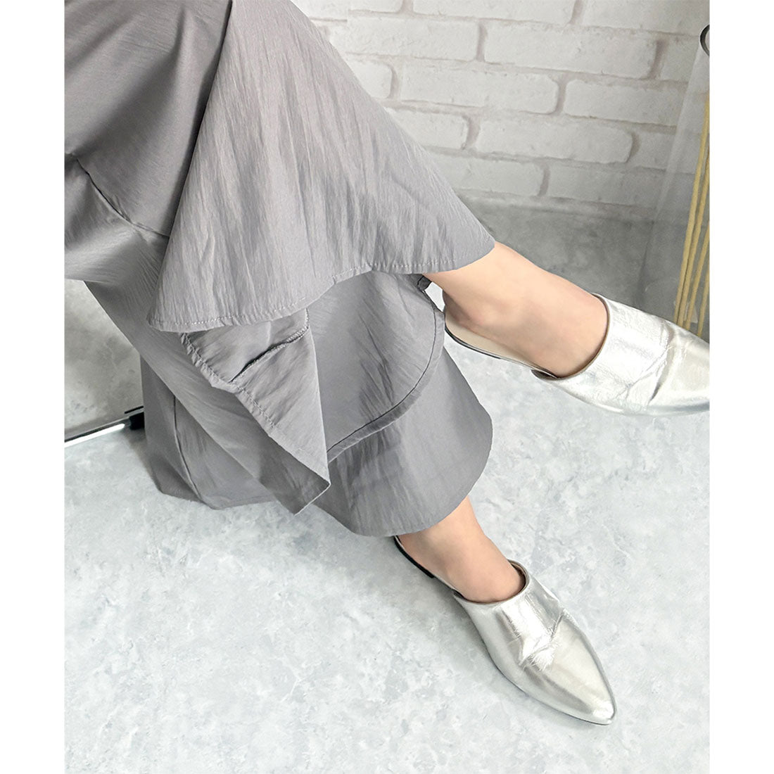 アミュレット Amulet ワイドフレアロングパンツ フレア パンツ 体型カバー ゴム 韓国 ファッション レディース 春夏 着回し ガウチョパンツ 軽やか 通勤 旅行 （アイボリー） アイボリー