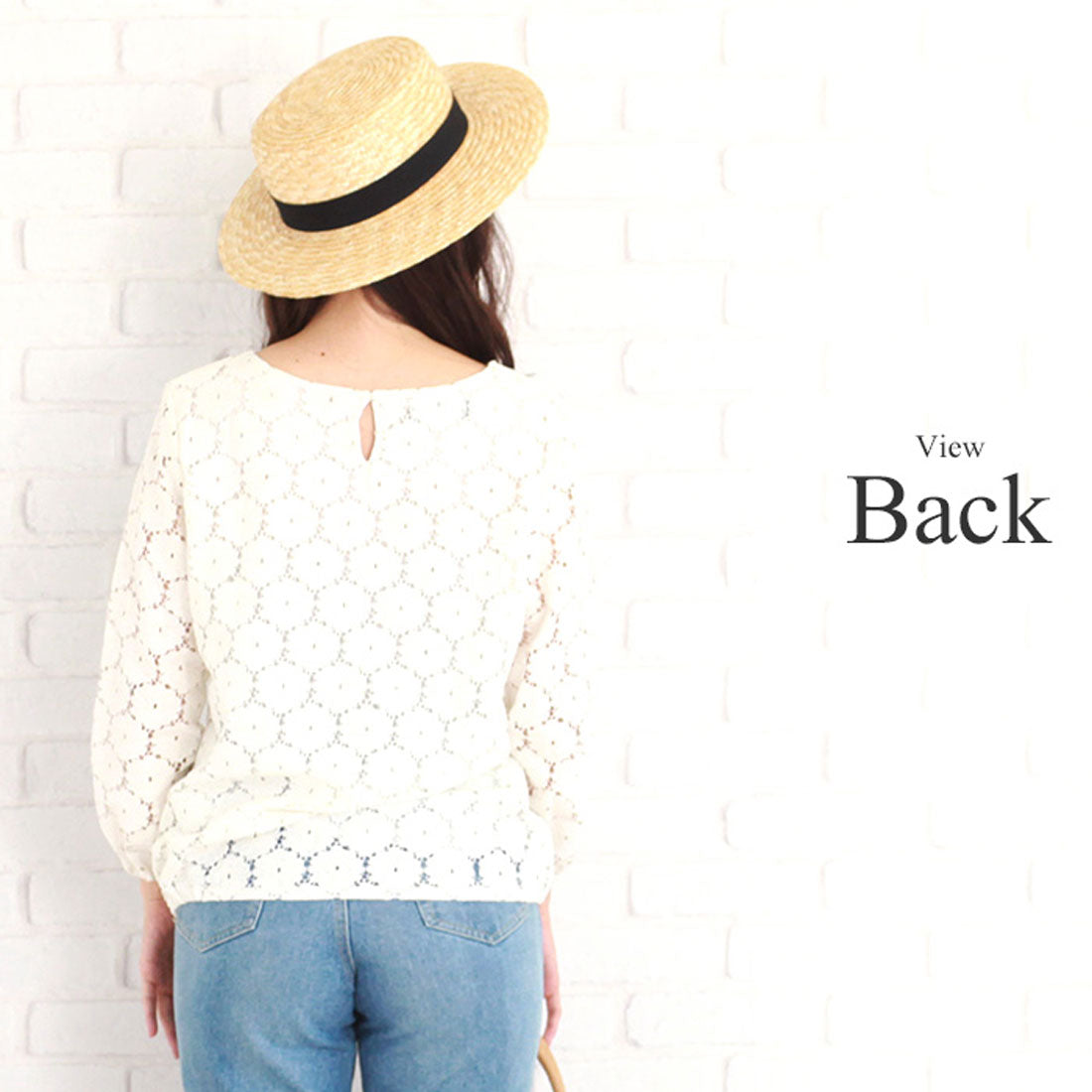 アミュレット Amulet レース地♪花柄シンプルブラウス♪きれいめデザイン♪