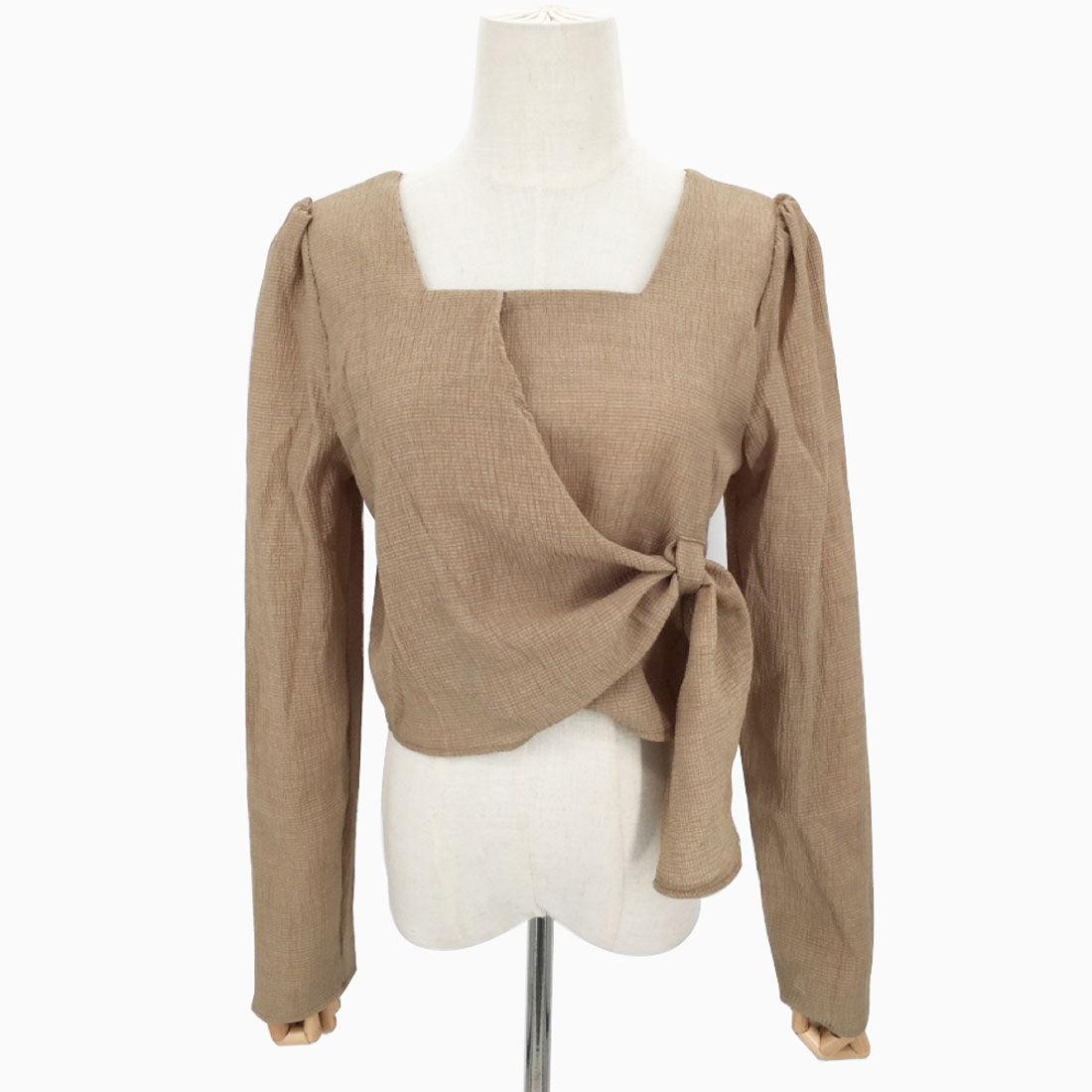 Amulet Washer Ribbon Blouse Long Sleeve Blouse Women's Fashion Women's Asymmetrical Tops Shirt Blouse Washer Ribbon Beautiful Adult Cute