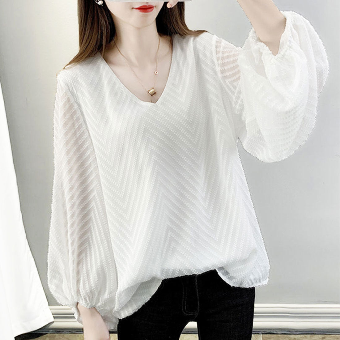 Amulet Amulet puffy sleeve tops blouses long sleeves ladies fashion ladies tops blouses puff sleeve shirts pretty mature cute