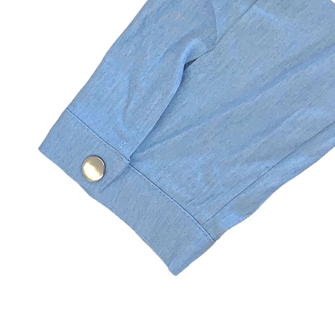 Amulet Denim-style patchwork blouse for women, shirt, long sleeves, top, autumn shirt, collared, striped, casual, adult, unique