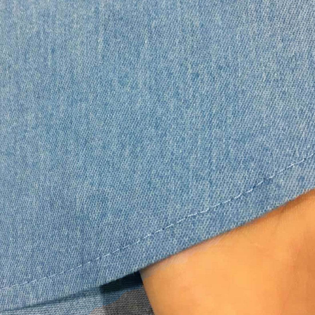 Amulet Denim-style patchwork blouse for women, shirt, long sleeves, top, autumn shirt, collared, striped, casual, adult, unique
