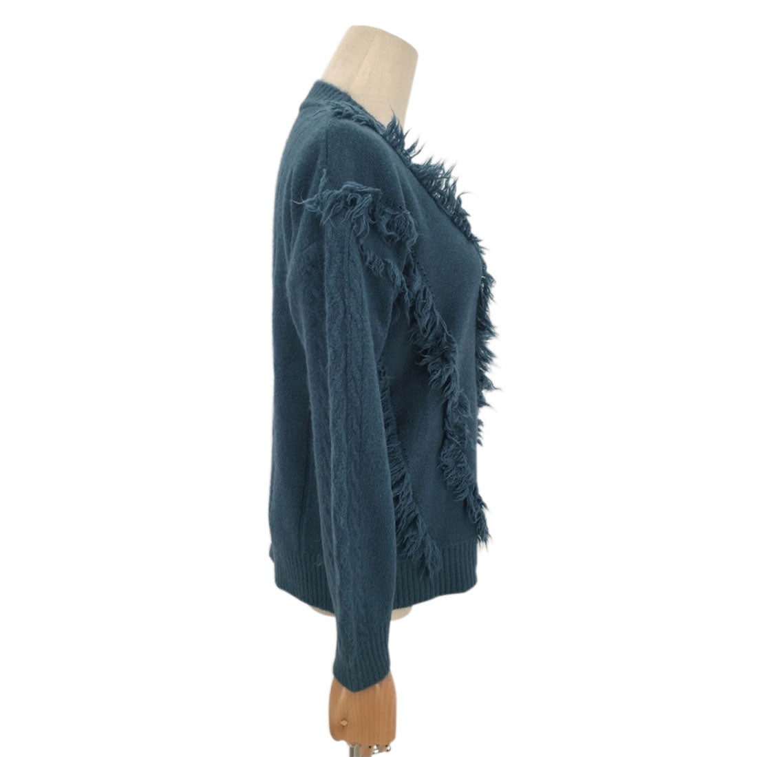 アミュレット Amulet フリンジVネックニット レディース セーター Vネック 無地 カジュアル ボリューム 着痩せ