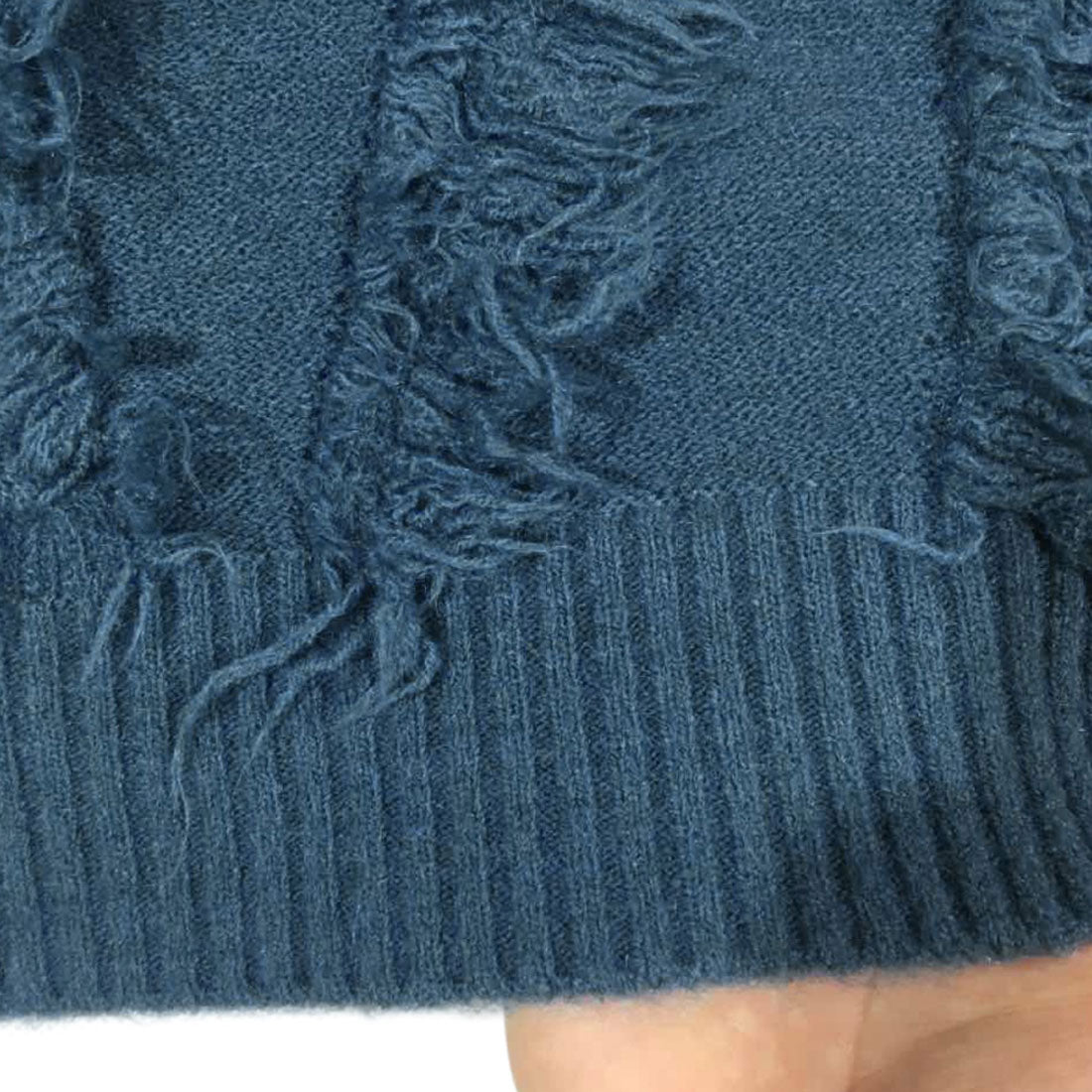 アミュレット Amulet フリンジVネックニット レディース セーター Vネック 無地 カジュアル ボリューム 着痩せ